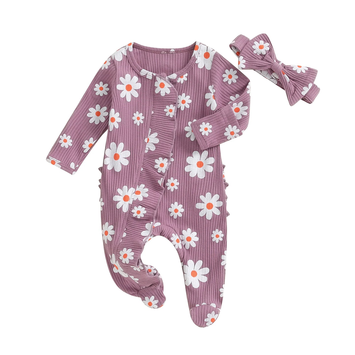 Infant Baby Girl Rompers Flower Long Sleeve