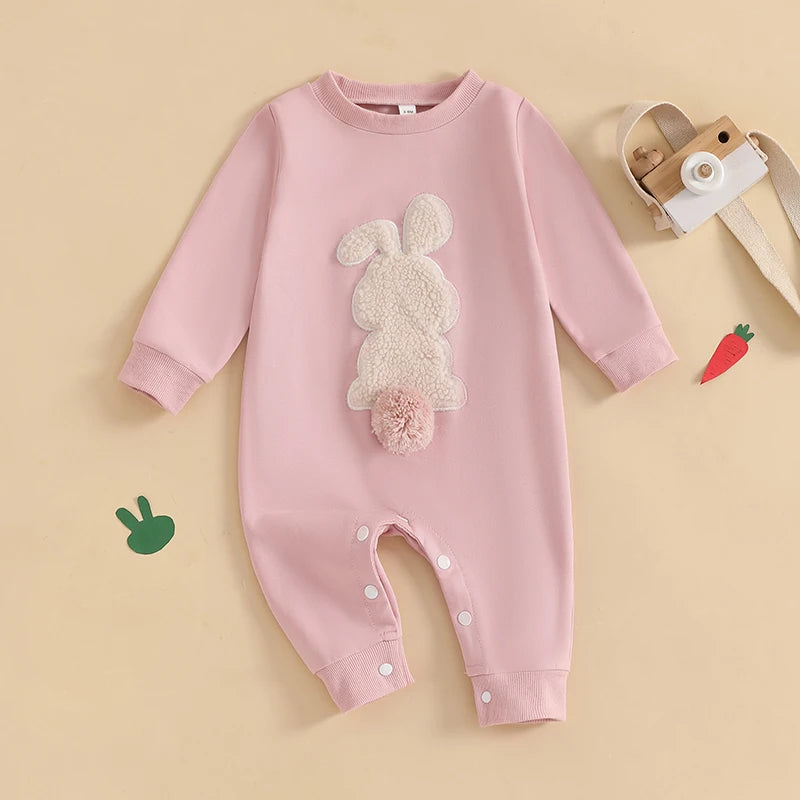 Plush Bunny Infant Baby Girls Boys Rompers