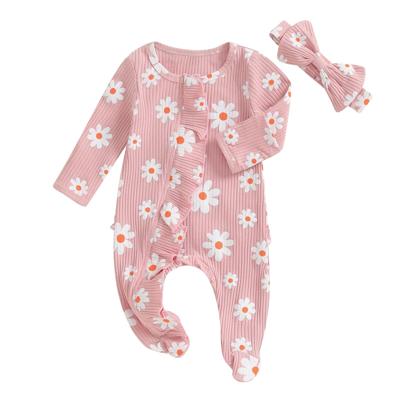 Infant Baby Girl Rompers Flower Long Sleeve