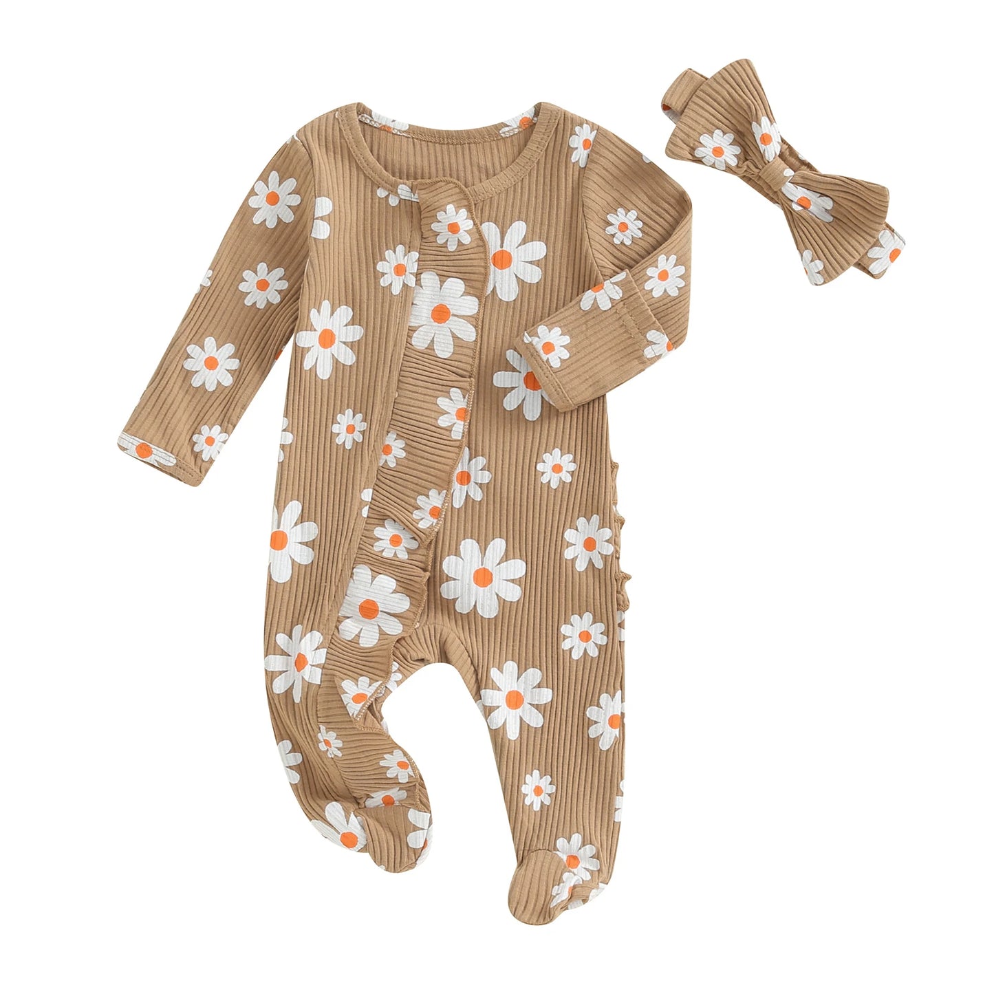 Infant Baby Girl Rompers Flower Long Sleeve