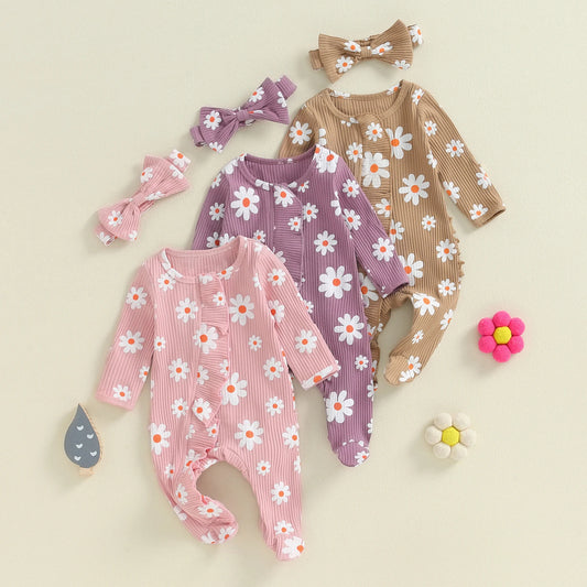 Infant Baby Girl Rompers Flower Long Sleeve